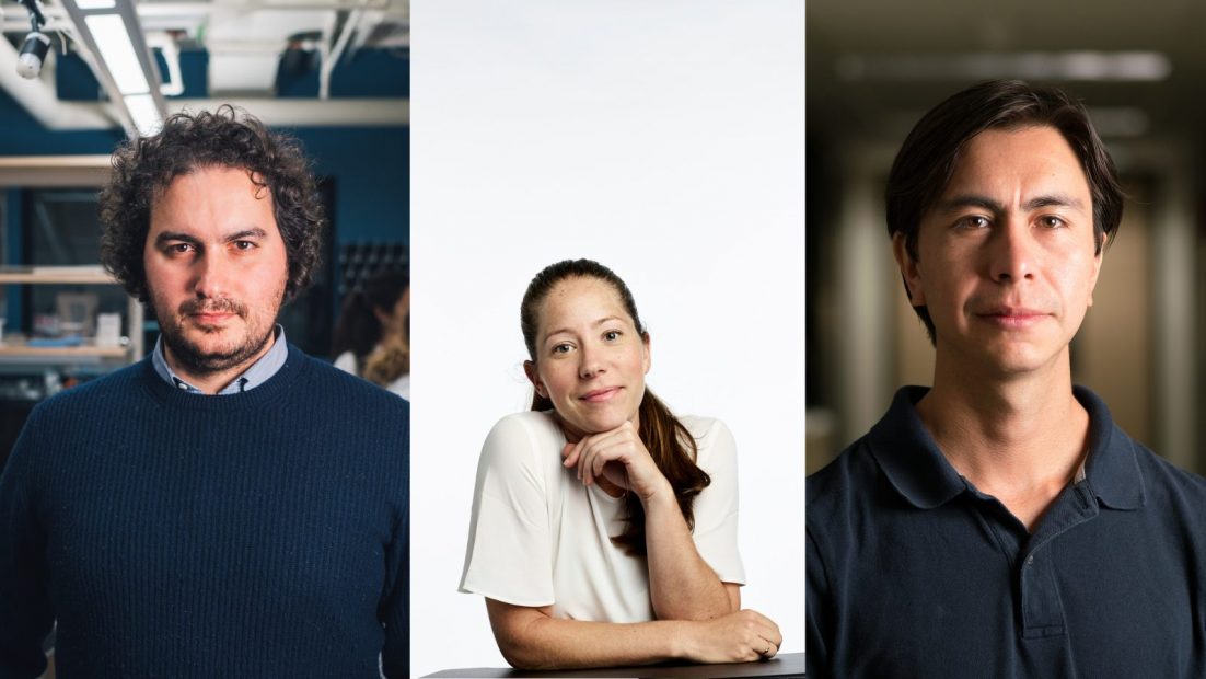 Collage of headshots of Benedetto Marelli (left), Tal Cohen (center), Serguei Saavedra (right).